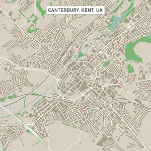 Kent Prints: Canterbury Kent UK City Street Map