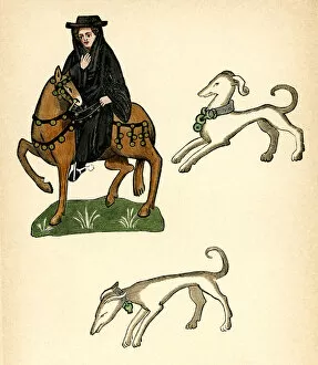 People Traveling Collection: Canterbury Tales - The Monk and his Greyhounds