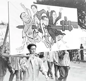 Guangzhou Prints: Canton Residents Protesting Against Mao