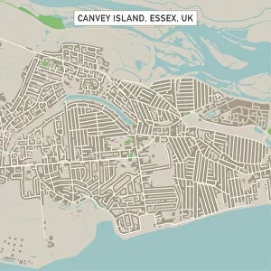 Aerial View Collection: Canvey Island Essex UK City Street Map