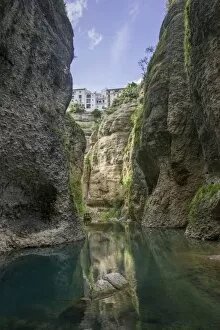 Canyon of the Rio Guadalevin, from the Casa del Rey Moro, Ronda, Malaga province, Andalucia, Spain