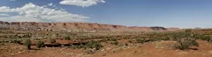 Capitol Reef rock formation on a public road through Utah, USA