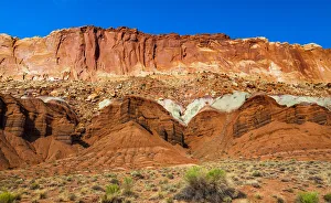 Images Dated 2nd July 2013: Capitol Reef Sandstone Mountain, Capitol Reef National Park, Torrey, Utah, USA