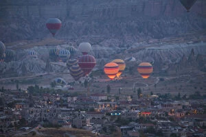 Images Dated 22nd September 2015: cappadocia, ballooning, balloon, travel, air, hot, turkey, ballon, aerial, unesco, sunset