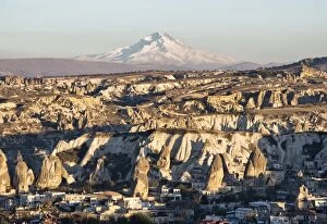 Images Dated 5th November 2014: Cappadocian landscape with Mount Erciyes, Turkey