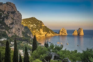 Images Dated 15th October 2017: Capri Faraglioni at the sunset