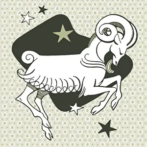 Aries Prints: Capricorn Symbol