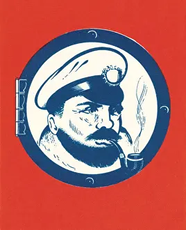 Red Background Prints: Captain
