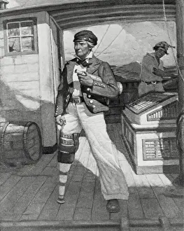 Captain Ahab on Ship Deck