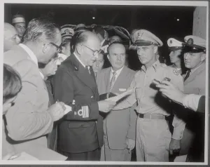 Difficult Prints: Captain of Andrea Doria Giving Press Conference
