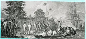 James Cook Prints: Captain Cook Landing on New Hebrides