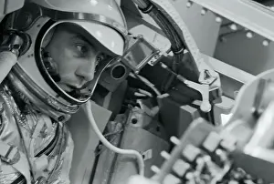 Astronaut Prints: Captain Virgil Grissom in Space Capsule