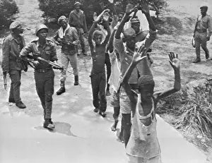 Captured Rebels March At Gunpoint