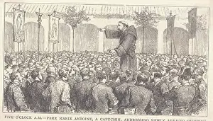 Rhetoric Prints: Capuchin Monk Directing Pilgrims