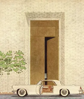 Illust Prints: Car with an Open Door in front of Open Door