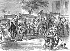 Domestic Horses Prints: A car park for horse-drawn carriages