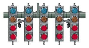 Motorsport Prints: Car race start lights