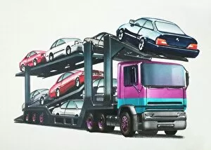 One Object Gallery: Car transporter, side view