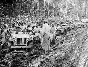 Jeep Prints: Caravan of Buggies with African American Soldiers