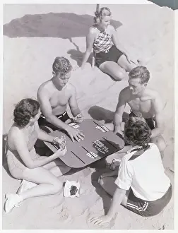 Landforms Prints: Card Game on Beach
