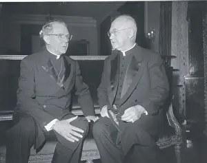 Cardinal Spellman and Cardinal Designate McIntyre Conversing