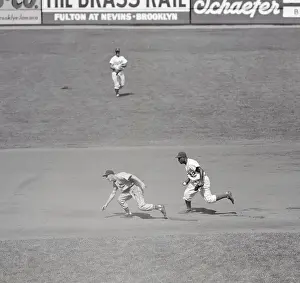 Cardinals and Dodger Baseball Action at Ebbets Field