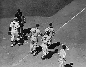 Stan Musial Prints: Cardinals Player Crosses Home In World S
