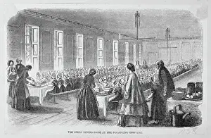 Caring Prints: Caretakers with Young Girls Dining at Foundling Establishment