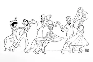 Caricature Of Actors Dancing