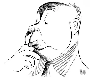 Arc0023235 Prints: Caricature Of Alfred Hitchcock