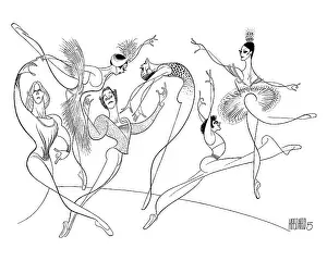 Arc0023642 Prints: Caricature Of American Ballet Theatre Dancers
