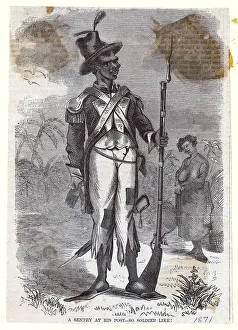 Stereotypes Prints: Caricature Of Black Soldier / Sentry