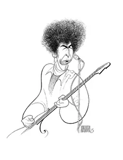 Arc0023642 Prints: Caricature Of Bob Dylan