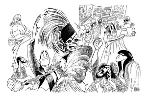 Arc0023642 Prints: Caricature Of The Cast Of Evita