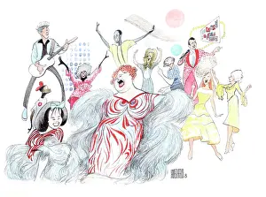 Arc0023133 Prints: Caricature Of The Cast Of Hairspray