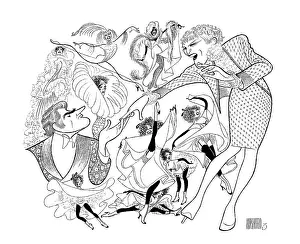 Arc0023642 Prints: Caricature Of The Cast Of La Cage Aux Folles