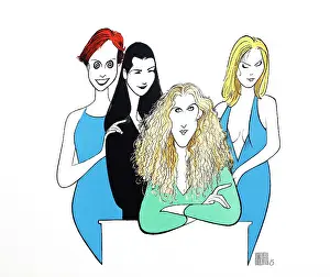 Arc0023642 Prints: Caricature Of The Cast Of Sex & The City