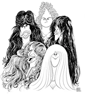 Arc0023133 Prints: Caricature Of The Members Of Aerosmith