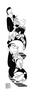 Caricature Of Members Of Benny Goodman's Band
