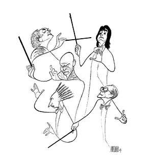 Arc0023642 Prints: Caricature Of Philadelphia Orchestra Conductors