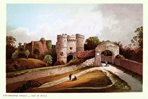 Carisbrooke Castle a historic motte-and-bailey castle on Isle of Wight, 19th Century Victorian Landscape