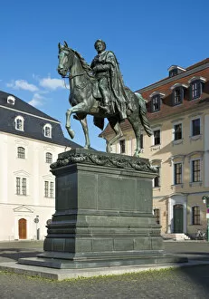 Carl August monument, equestrian statue, bronze, Weimar, Thuringia, Germany