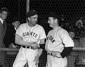 Slugger Prints: Carl Hubbell, Irving Hadley Meet, Handshak