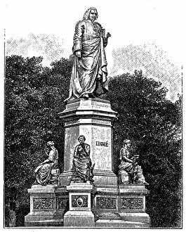 Turquoise Colored Collection: Carl Linnaeus monument in Stockholm, Sweden