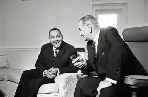 Rowan Prints: Carl Rowan and Lyndon Johnson Conversing
