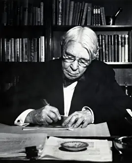 Carl Sandburg At Desk Writing