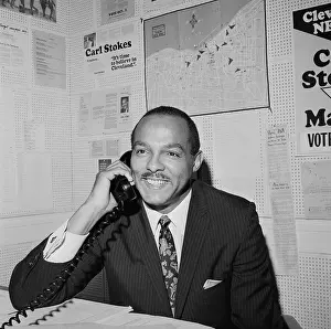Carl Stokes Talking on the Telephone