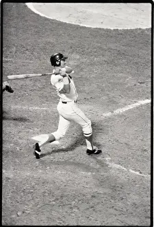 Carl Yastrzemski Swinging for Homerun