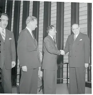 Chilean Prints: Carlos Castillo-Armas Being Greeted by Chilean Leader