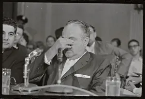 Anxiety Prints: Carlos Marcello Testifying Before Senate Subcommittee